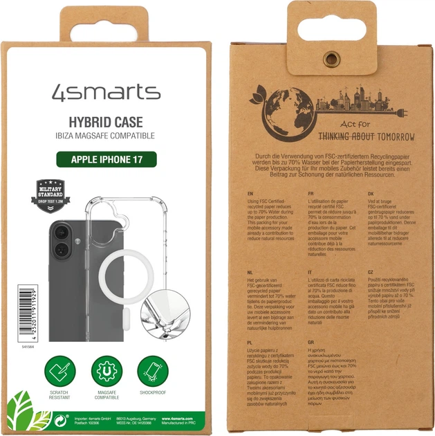 Etui plecki 4smarts Hybrid Case Ibiza Magsafe do Apple iPhone 17 Transparent (4252011911929) - obraz 2
