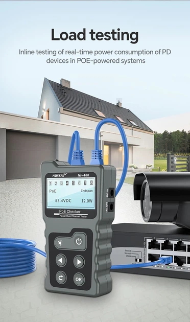 Багатофункціональний кабельний тестер Noyafa NF-488 функція PoE Ping для RJ45, DC (18887) - зображення 8