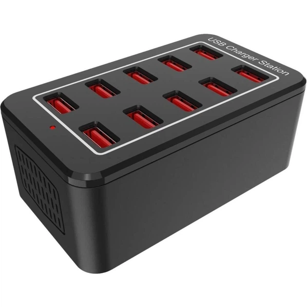 Зарядна станція багатопортова ILEPO на 10 USB портів 50 Вт / мережевий мультизарядний пристрій (19011) - Фото 1 Зарядна станція багатопортова ILEPO на 10 USB портів 50 Вт / мережевий мультизарядний пристрій (19011) - зображення 1