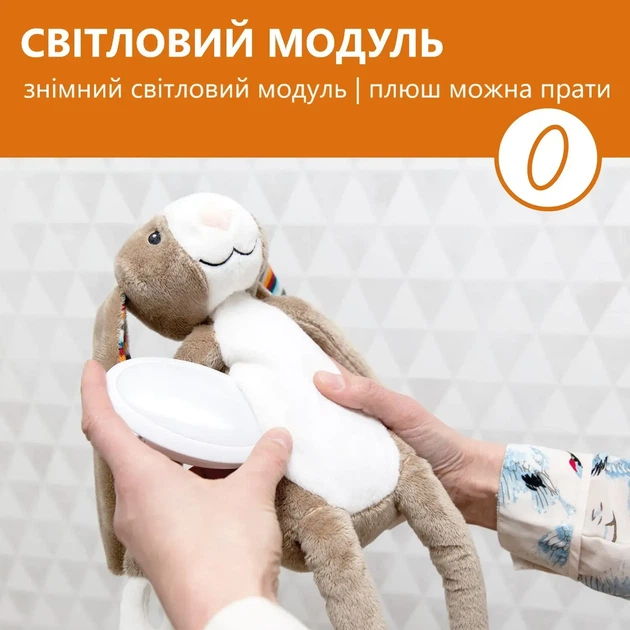 М'яка іграшка нічник Zazu Bo Кролик (ZA-BО-01) - зображення 5