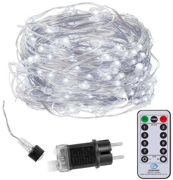 Lampki choinkowe Springos druciki 300 LED 30 m Białe (5907719414591) - obraz 3
