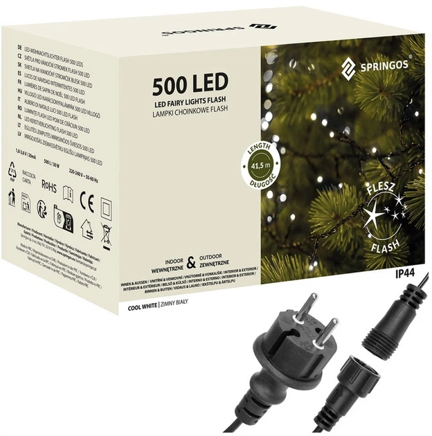 Lampki choinkowe Springos Flash 500 LED 40 m (5907719422121) - obraz 2