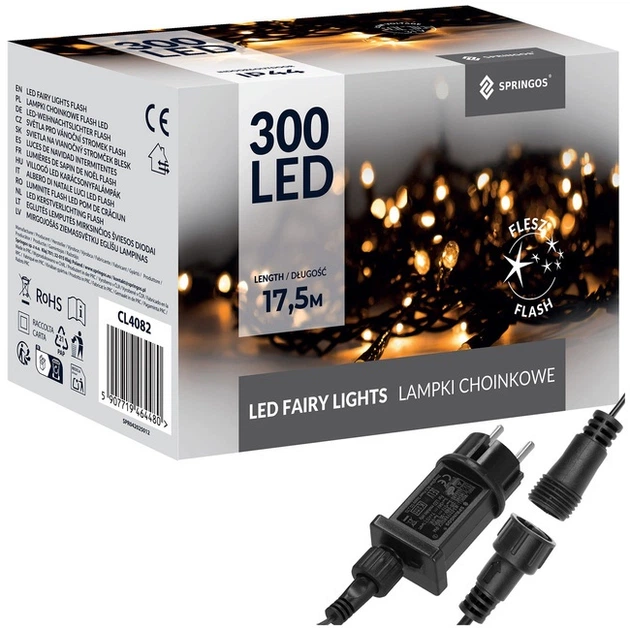 Lampki choinkowe Springos Flash 300 LED 15 m (5907719464480) - obraz 2