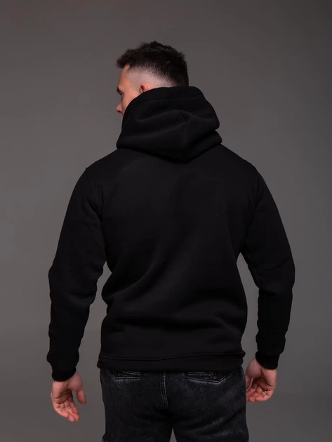 Худи мужской черный R.A. Black Casual трёхнитка на флисе XL - Фото 4 Худи мужской черный R.A. Black Casual трёхнитка на флисе XL - изображение 4