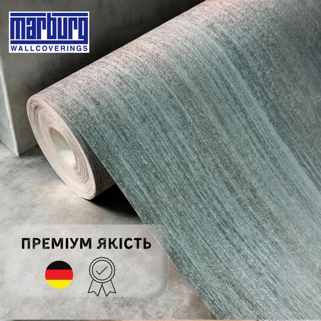Шпалери вінілові метрові сірі полоса на флізеліні німецькі Marburg для спальні, залу, кухні рулон 10 м - Фото 1 Шпалери вінілові метрові сірі полоса на флізеліні німецькі Marburg для спальні, залу, кухні рулон 10 м - зображення 1