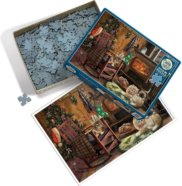 Пазл Cobble Hill Кошенята біля печі 500 елементів 113032 (625012450485) - зображення 3