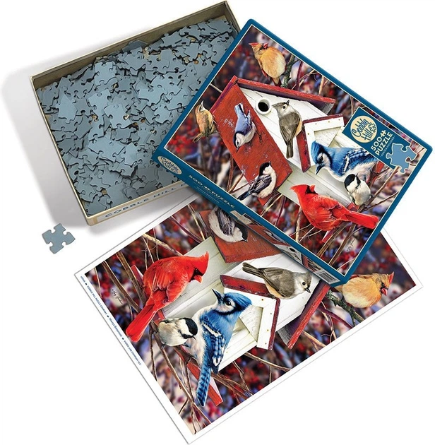 Пазл Cobble Hill Зимовий будиночок для птахів 500 елементів 112652 (625012450652) - зображення 3