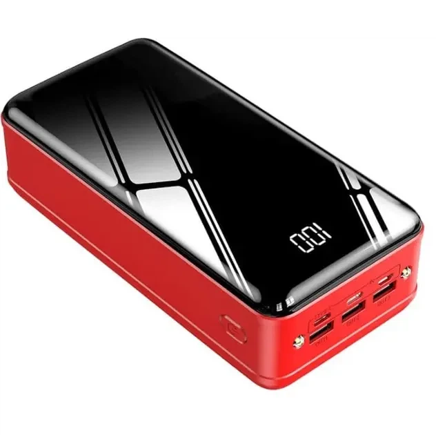 Мощный повербанк 50000 mAh с фонариком и LED-дисплеем 2xUSB Type-C Красный - изображение 2
