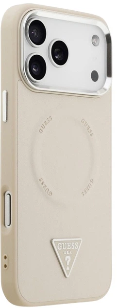 Панель Guess Triangle Logo MagSafe для Apple iPhone 17 Pro Beige (3666339515690) - зображення 4