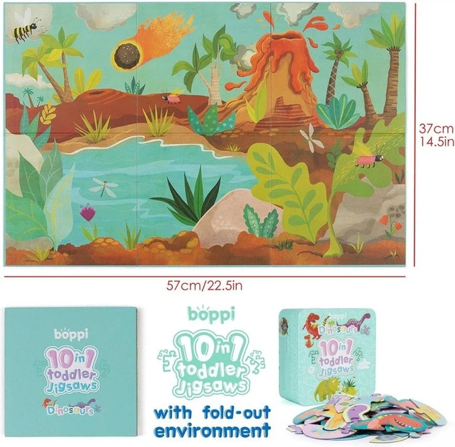 Набір освітніх пазлів Boppi Динозаври 10 в 1 30 елементів (5060459745698) - зображення 6