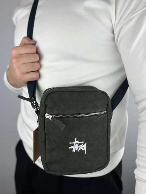 Сумка через плече Stussy Washed у чорному кольорі. - Фото 1 Сумка через плече Stussy Washed у чорному кольорі. - зображення 1