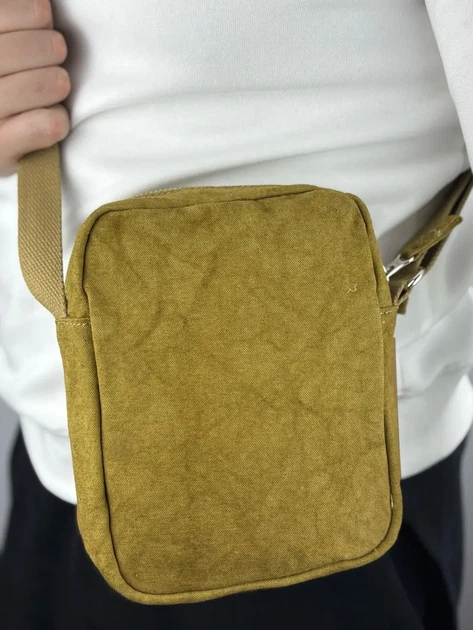 Сумка через плече Stussy Washed у жовтому кольорі. - зображення 2