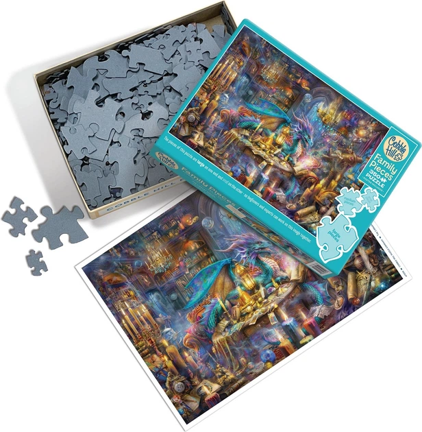 Пазл Cobble Hill Дракон у бібліотеці 350 елементів 113590 (625012470506) - зображення 3