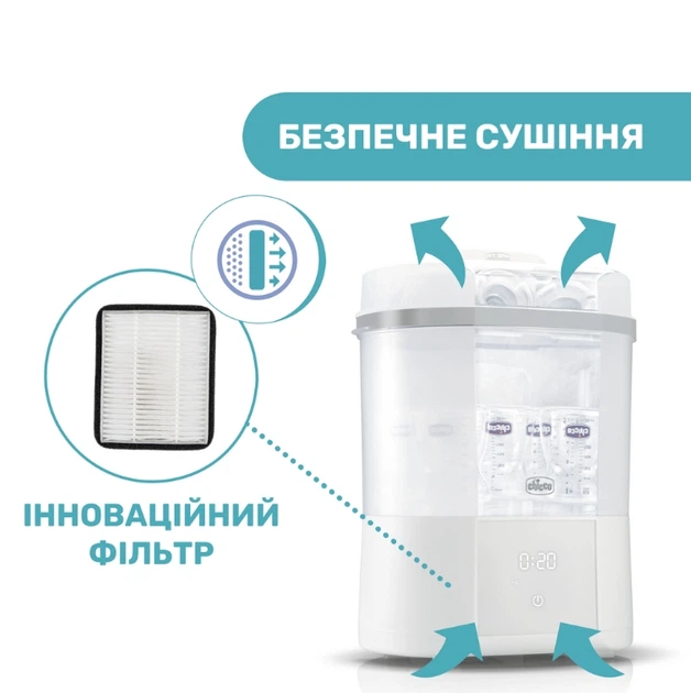 Стерилізатор Chicco цифровий з функцією сушіння - зображення 9