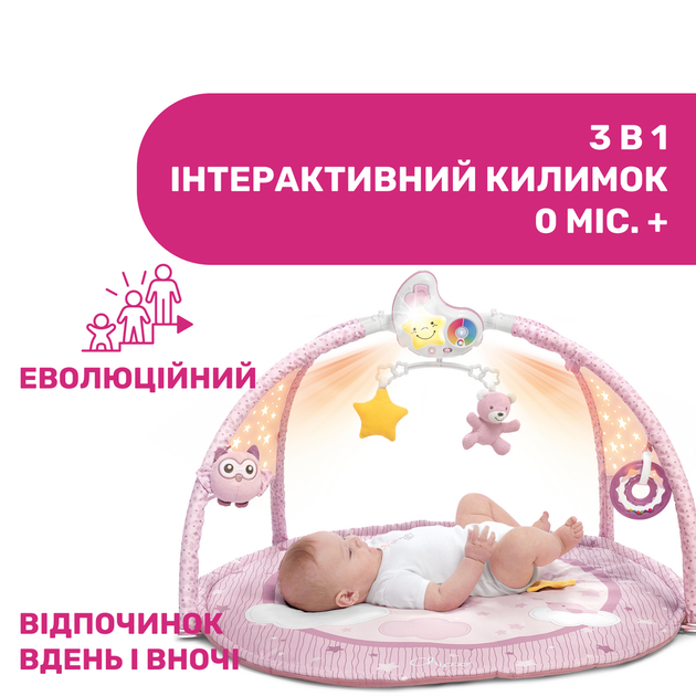 Килимок розвиваючий Chicco Enjoy Colours Gym, рожевий - Фото 5 Килимок розвиваючий Chicco Enjoy Colours Gym, рожевий - изображение 5