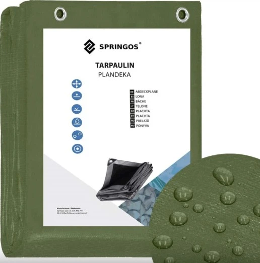 Брезент Springos 5 x 4 м 100 г/м2 Зелений (GA2182) - зображення 8