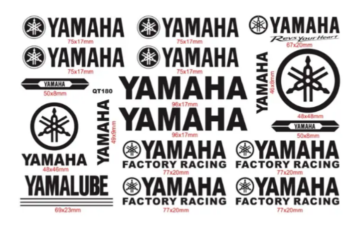 Набор наклеек YAMAHA FACTORY RACING - Полный стекерпак (25x20 см) - изображение 4