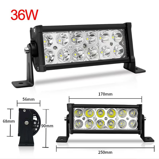 Светодиодная LED балка 36W (22 см) - Мощный дополнительный свет 10-80V - изображение 2