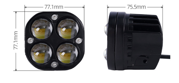 Светодиодная LED-фара дополнительного света 40W (Белое + Желтый свет) - Универсальная ПТФ - изображение 5
