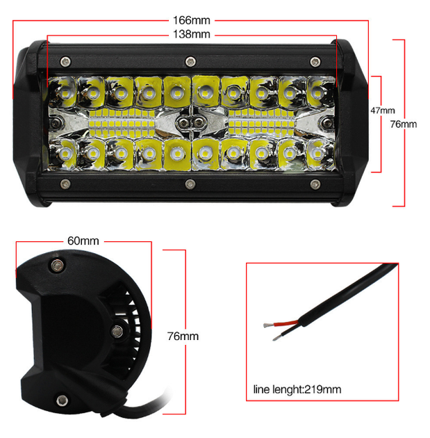Светодиодная LED балка 120W - Мощный дополнительный свет для вашего авто (8000LM, 6000K) - изображение 7