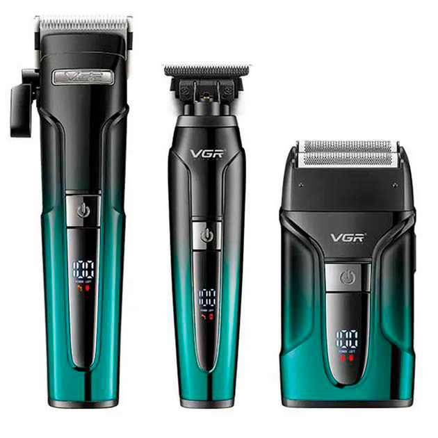 Набор для стрижки волос и бород VGR 3 в 1 V-694 BLUE - изображение 3