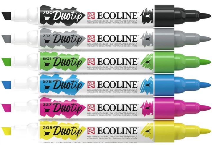 Набір маркерів Talens Art Creation Ecoline Duotip Basic 6 шт. (8712079470029) - зображення 2