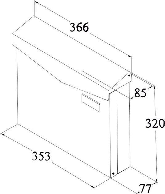 Поштова скринька Haushalt PD961V 35.3 x 7.7 x 32 см Антрацитова (2PD10961V716) - зображення 2