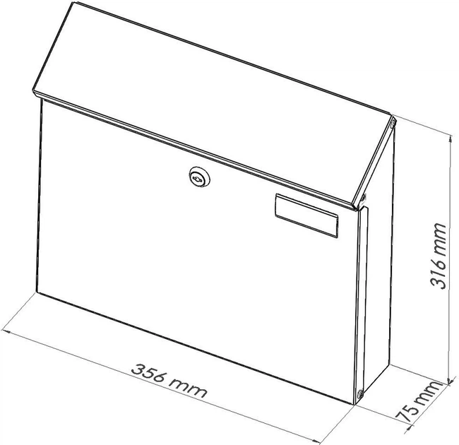 Skrzynka na listy Haushalt PD968 31.7 x 9 x 35.4 cm Antracytowa (2PD109687160) - obraz 2