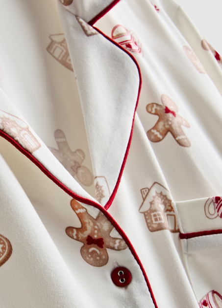 Піжамна сорочка Primark Boyfriend Pyjamas М Для дому та сну Молочний (8966) - Фото 3 Піжамна сорочка Primark Boyfriend Pyjamas М Для дому та сну Молочний (8966) - зображення 3