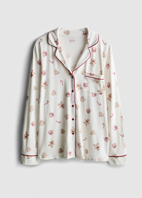 Піжамна сорочка Primark Boyfriend Pyjamas М Для дому та сну Молочний (8966) - Фото 5 Піжамна сорочка Primark Boyfriend Pyjamas М Для дому та сну Молочний (8966) - зображення 5