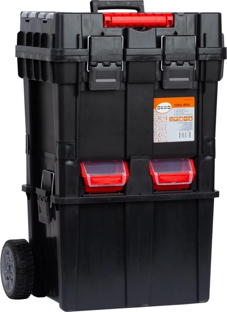 Skrzynka na narzędzia OKKO 49.5x36x71 cm na kołach (SKRWC1HDPZCZAPG001) - obraz 3