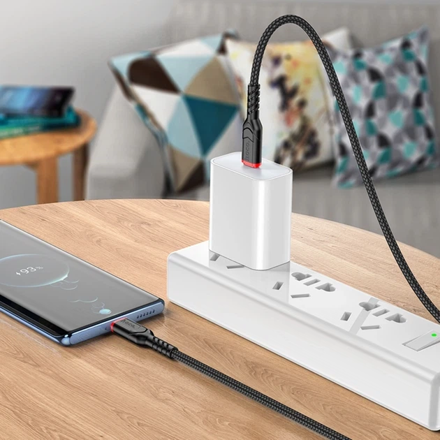 USB кабель для швидкої зарядки HOCO X59 Type-C / Type-C 60W 2 м Чорний - Фото 4 USB кабель для швидкої зарядки HOCO X59 Type-C / Type-C 60W 2 м Чорний - зображення 4