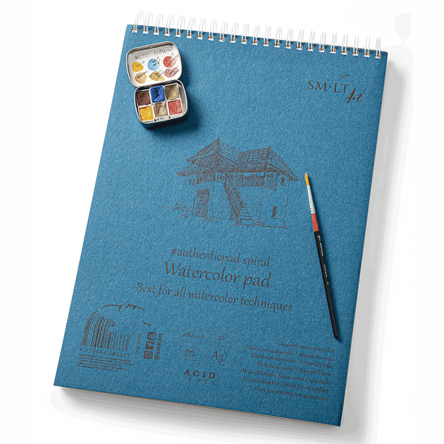 Альбом для акварелі на спіралі AUTHENTIC A3 (29 7х42 см) 280г/м2 30л SM-LT Art - изображение 2