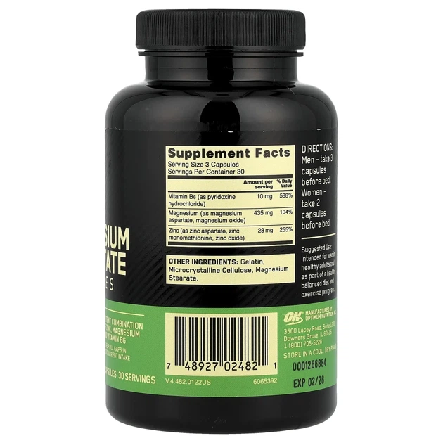 Аспартат цинку та магнію Optimum Nutrition (ZMA) 90 капсул (OPN-02482) - зображення 2