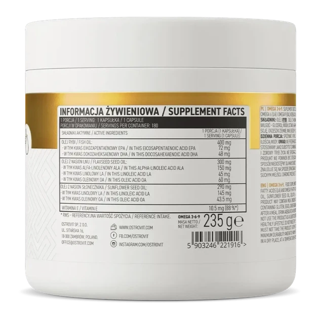 Омега 3-6-9 Ostrovit Omega 3-6-9 180 капсул (OST-21916) - изображение 3