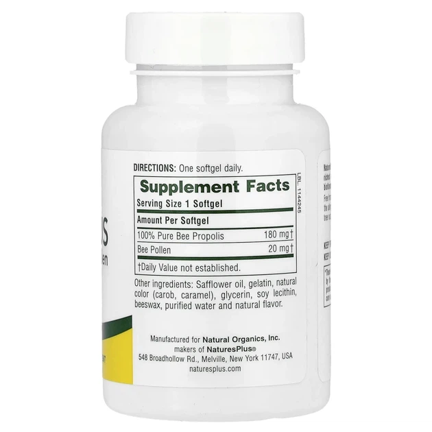 Прополіс Nature's Plus (Propoplus Propolis w/Bee Pollen) 180 мг/20 мг 60 капсул (NAP-03787) - изображение 2