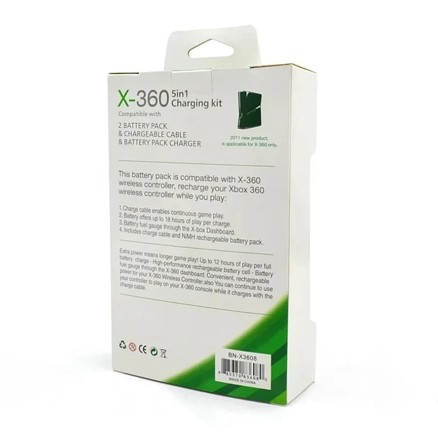 Аккумуляторы и зарядное устройство для геймпадов Xbox 360 Черный 5в1 - Фото 7 Аккумуляторы и зарядное устройство для геймпадов Xbox 360 Черный 5в1 - изображение 7