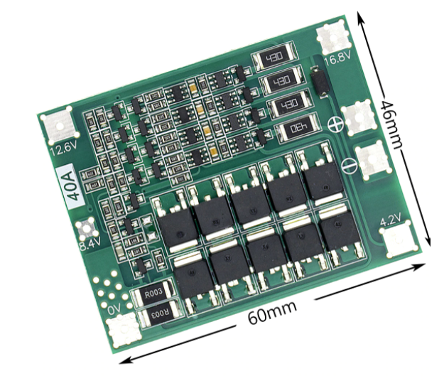Контроллер BMS 4S плата защиты заряда/разряда Li-Ion 18650 40A 16.8V с балансировкой (0232) - изображение 2