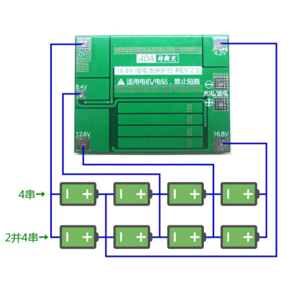 Контроллер BMS 4S плата защиты заряда/разряда Li-Ion 18650 40A 16.8V с балансировкой (0232) - изображение 3