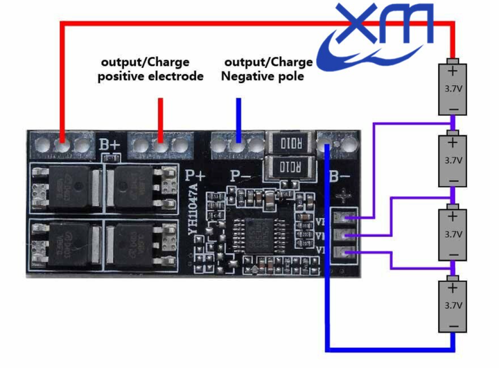 Контроллер BMS 4S плата защиты заряда/разряда Li-Ion 18650 30A 14.4-16.8V с модулем балансировки (0246) - изображение 6