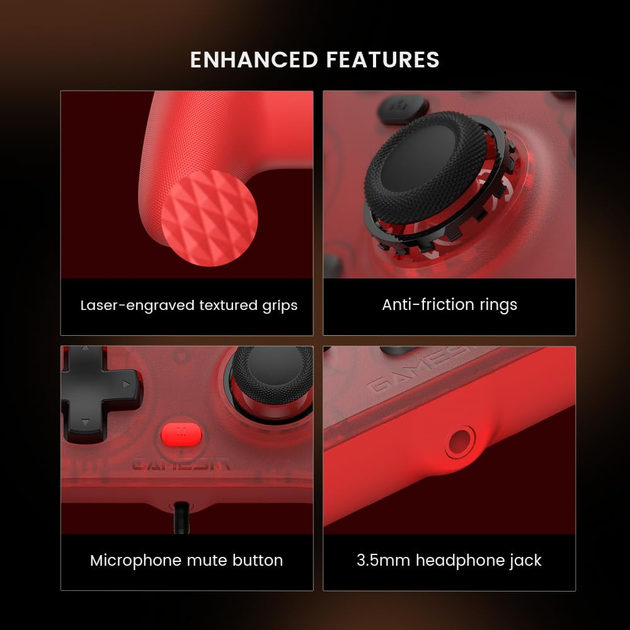 Дротовий контролер GameSir T7 із джойстиками на ефекті Холла, ігровий геймпад Plug and Play для Xbox Series X|S, Xbox One, Windows - зображення 7