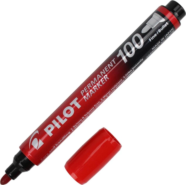 Маркер "Pilot" №SCA-100-R Permanent червоний(12) - изображение 2