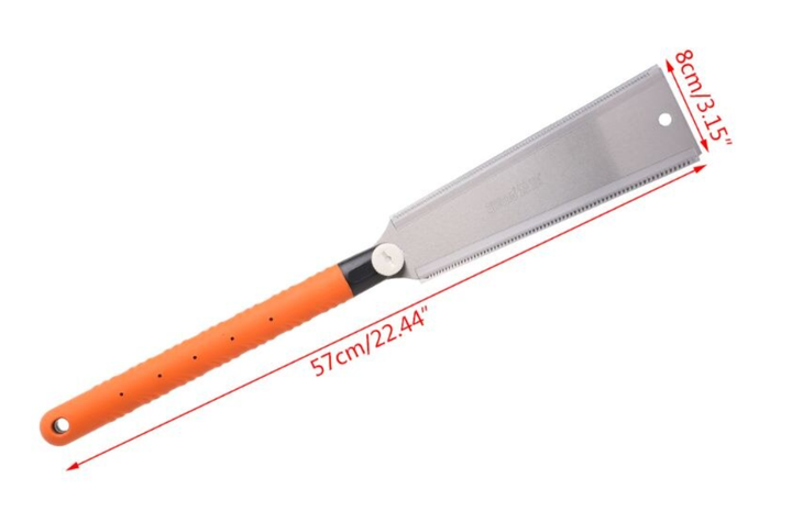 Ручная японская пила двусторонняя сталь SK5 универсальная ножовка для дерева (0180) - изображение 8