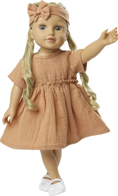 Sukienka dla lalki Heless z falbankami Brązowa 28-35 cm 1520432 (4001949014253) - obraz 4