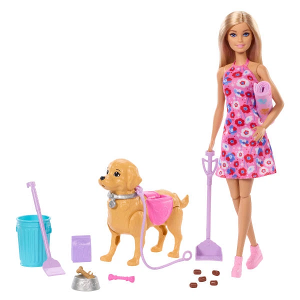 Лялька Mattel Barbie Malibu прогулянка з чистюнею собакою JJB46 (194735338887) - зображення 2
