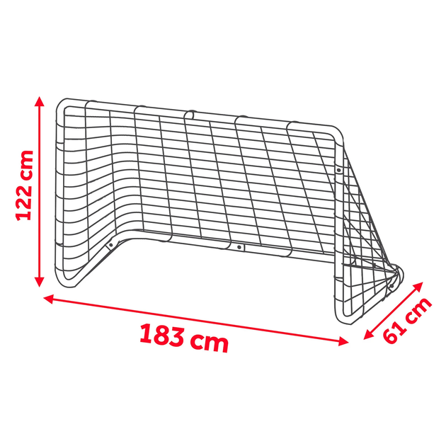 Ворота футбольні Neo-Sport NS-492 183 x 122 x 61 см, чорні - изображение 4