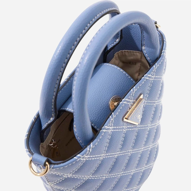 Сумка крос-боді через плече жіноча зі штучної шкіри маленька Guess HWBQ9673760-GBU Світло-синя (800070352295) - зображення 4