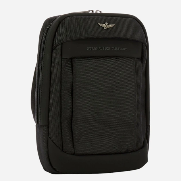 Сумка планшет через плече чоловіча тканинна Aeronautica Militare AM501-NE Чорна (800070307493) - зображення 3