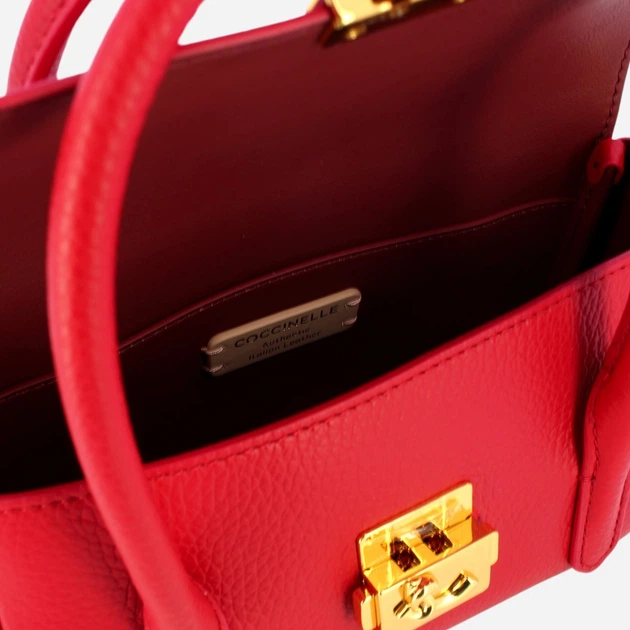 Torebka crossbody damska skórzana Coccinelle E5U4K580101-R02 Czerwona - obraz 5