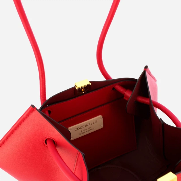 Torebka damska skórzana Coccinelle E1U2L110301-R02 Czerwona - obraz 4
